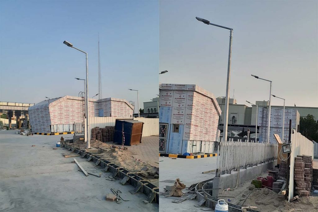 Luminaria de calle LED en caminos de fábrica en Kuwait