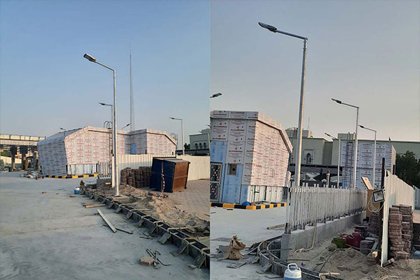 Luminaria de calle LED en caminos de fábrica en Kuwait