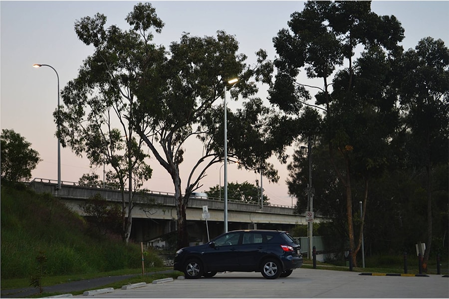 Farolas LEDs en estacionamiento en Australia