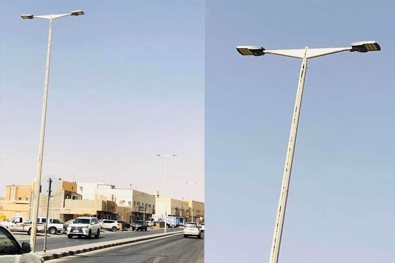 Series H luminarias viales en la carretera de la ciudad en Arabia Saudita