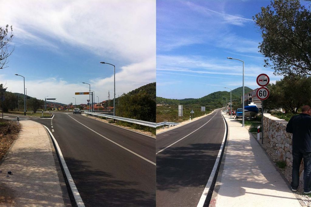 farolas alumbrado público el camino en Croacia