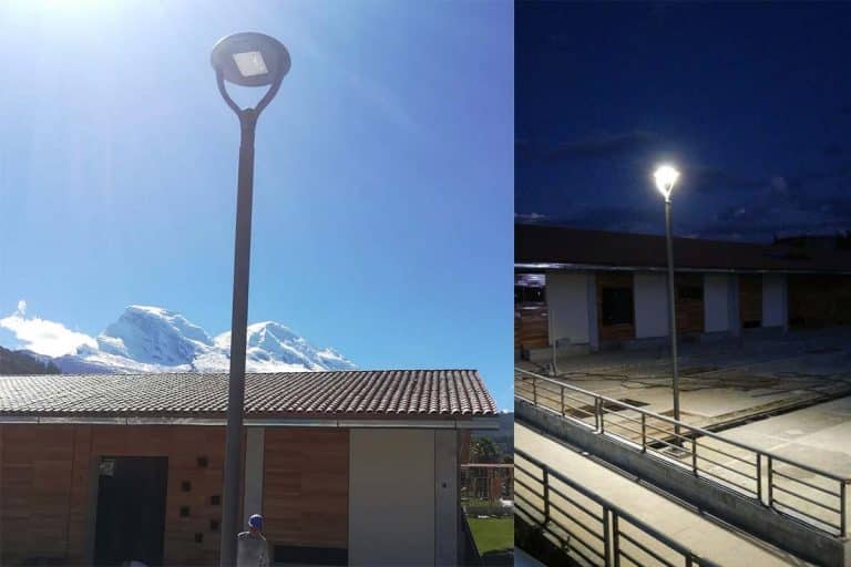 Series L poste de luz LED superior en el lado de la casa en Perú