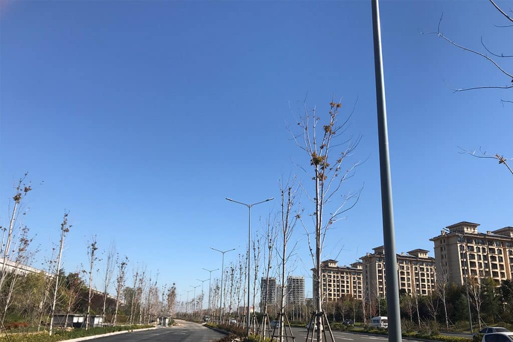 Farola LED exterior en la carretera urbana costera en Qingdao de China-2