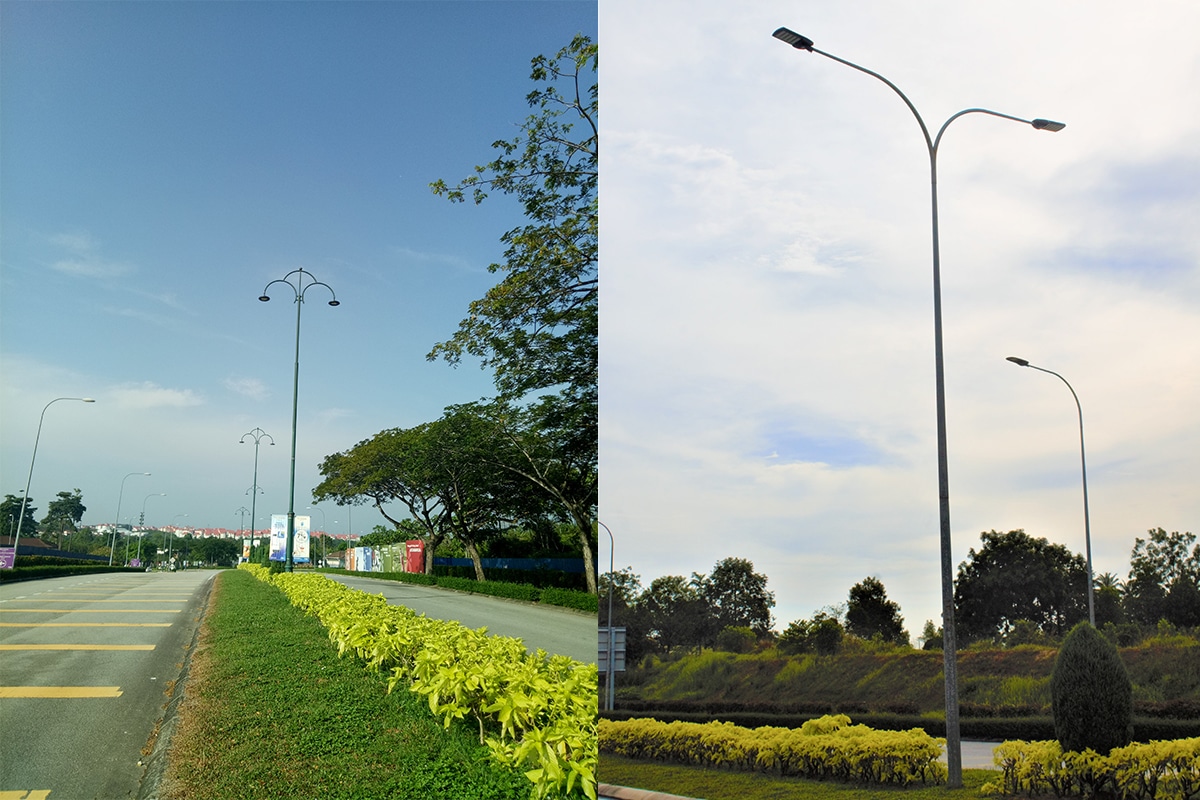 Serie L de farola exterior LED en vía principal urbana