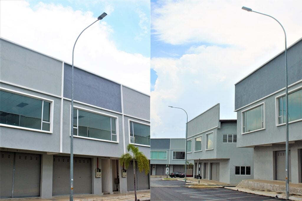 Farolas publicas serie H para aparcamiento de edificio de oficinas-4