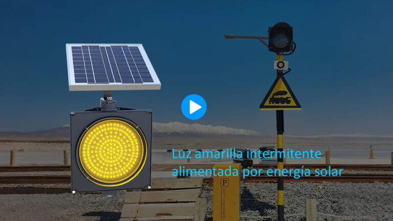 Semaforo amarillo intermitente solar