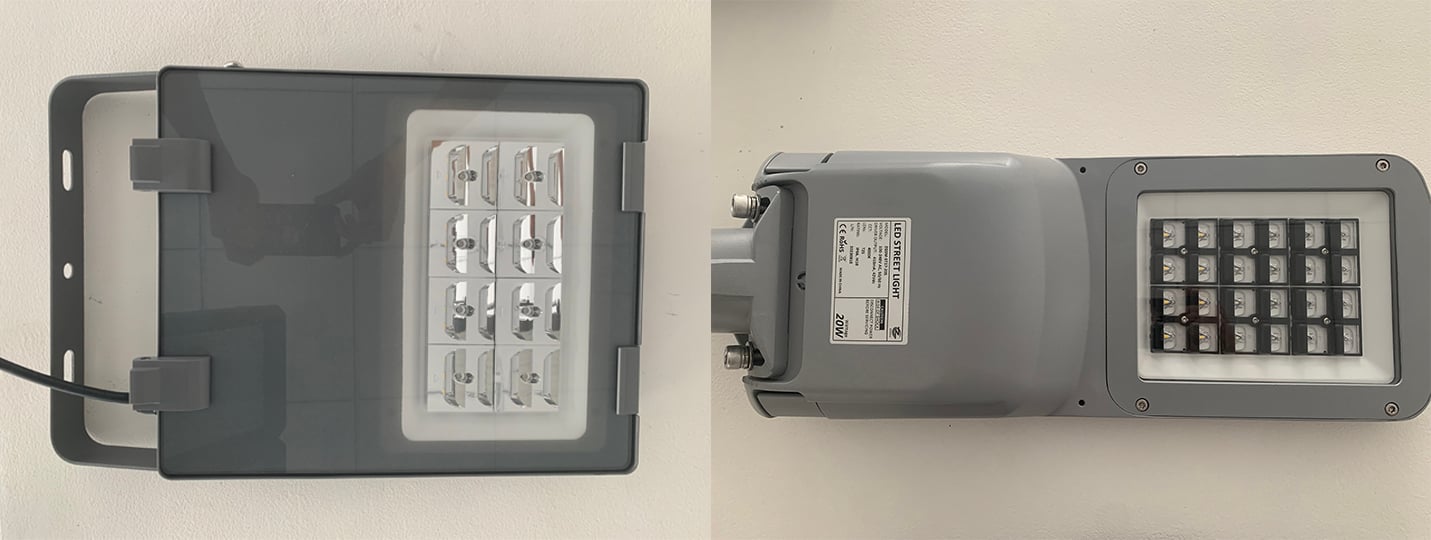 Proyector y farola con menos luz de fondo