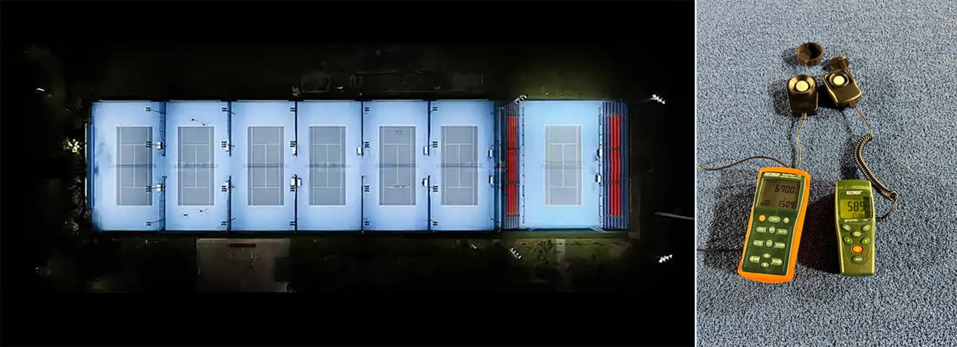 Medición de iluminación - campo deportivo