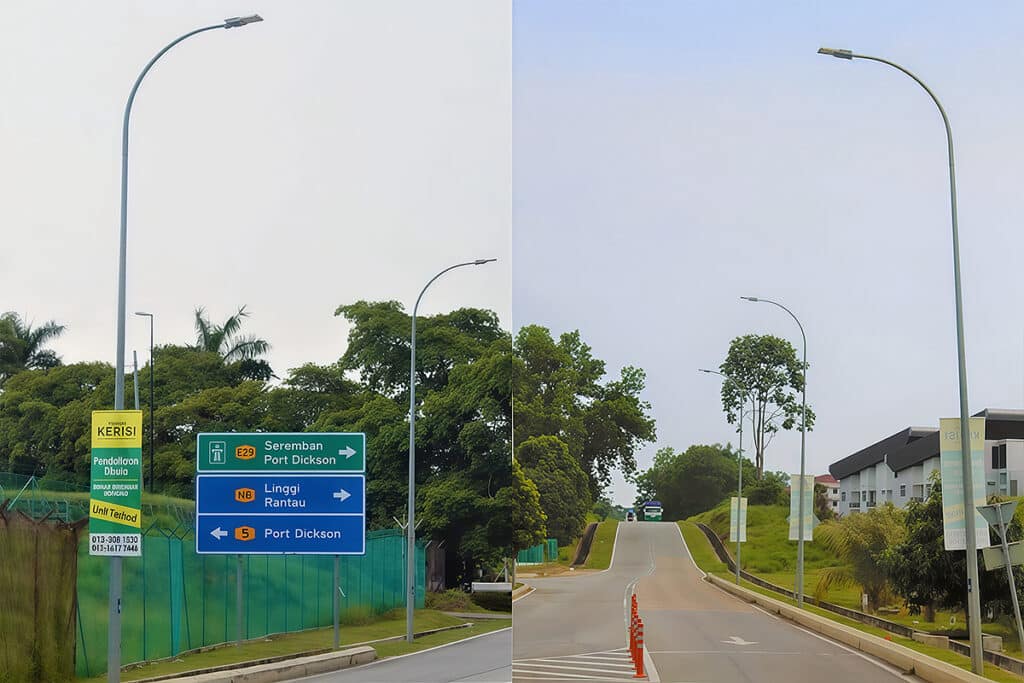 Serie H luminarias led viales de 100 W para alumbrado público residencial en Malasia-3