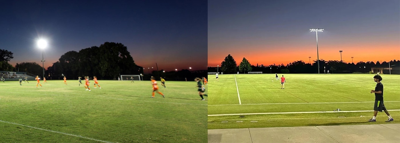 Demasiado deslumbramiento en la iluminación deportiva exterior