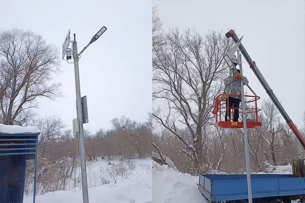 Serie Kmini2 Farola solar 20W en una zona rural de Rusia-2