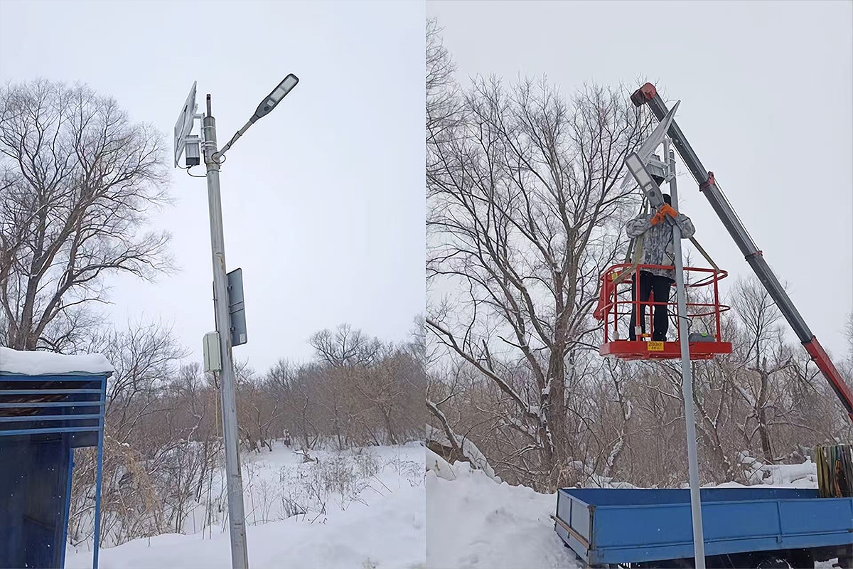 Serie Kmini2 Farola solar 20W en una zona rural de Rusia-2