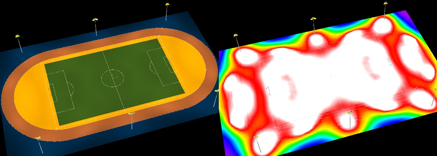 Diseño de iluminación para campos de atletismo